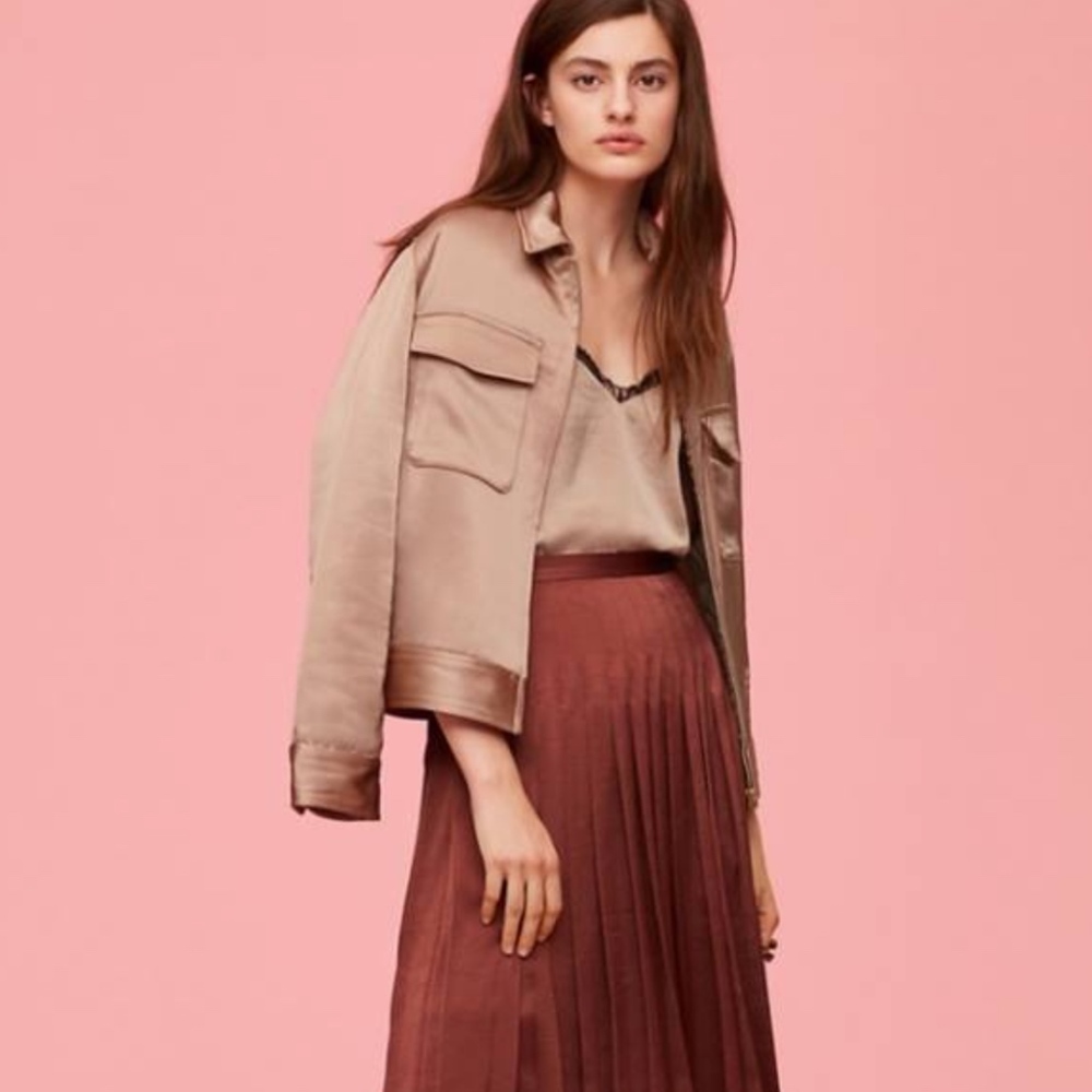 NWOT Aritzia  Pink Silk Jacket (Fits XS-S)